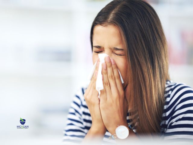 Airmaxx Relief for a Young Woman Sneezing from Blooming Flowers